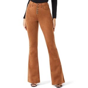 Sofia Vergara High Rise Flare Suede Jeans